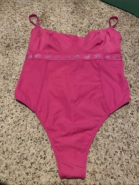 YITTY Hot Pink Shimmer One-Piece Bodysuit